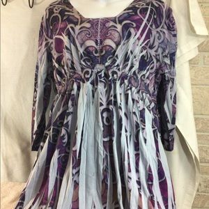 LAST CALL!! CATO Purple, Long-sleeved Baby Doll Style Shirt, Size XL